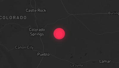 Storm warning map: Rush, CO