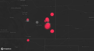Storm warning map: Pueblo, CO