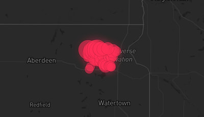 Storm warning map: Waubay, SD