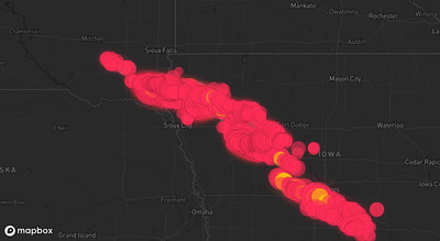 Storm warning map: Freeman, SD