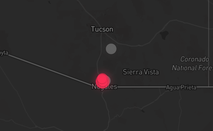 Storm warning map: Nogales, AZ