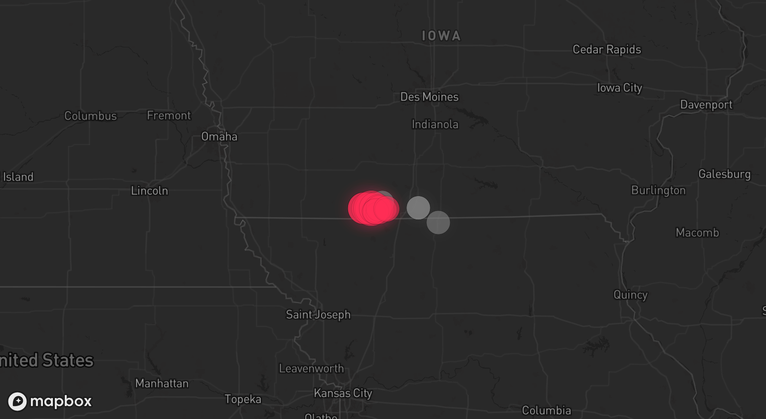 Storm warning map: Mount Ayr, IA