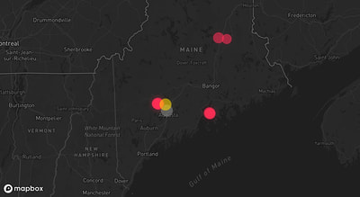Storm warning map: Augusta, ME