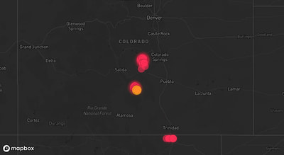 Storm warning map: Westcliffe, CO