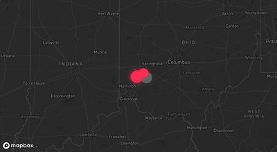 Storm warning map: Waynesville, OH