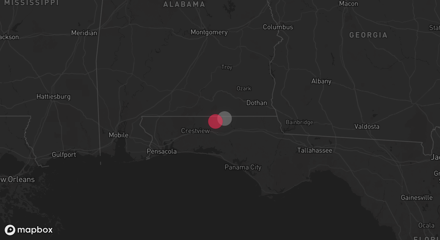 Storm warning map: Westville, FL
