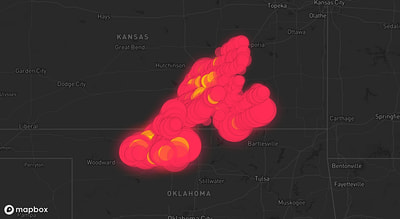 Storm warning map: Wichita, KS
