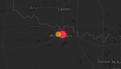 Storm warning map: Wichita Falls, TX