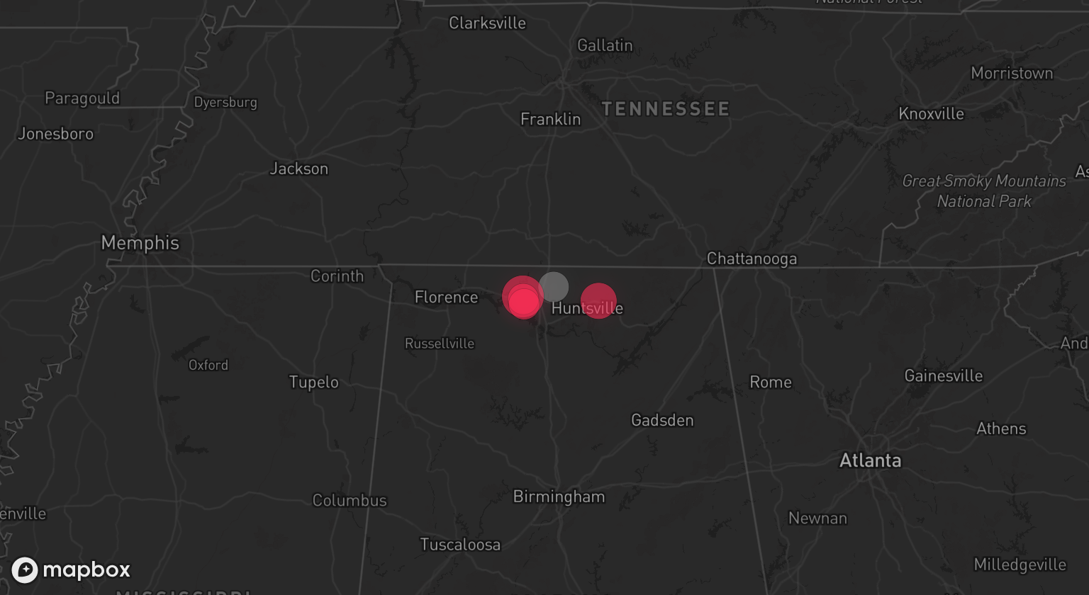Storm warning map: Athens, AL