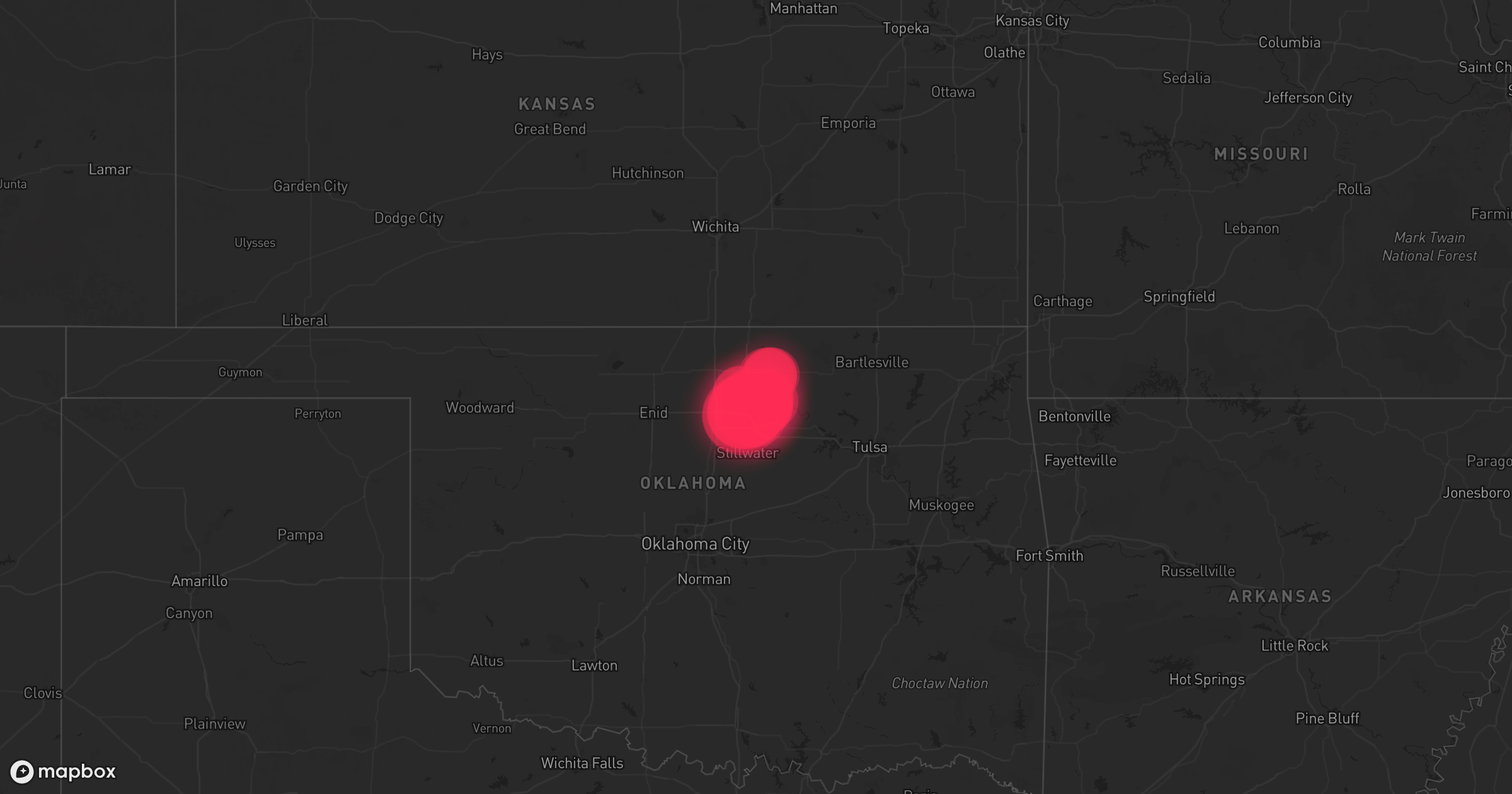 Storm warning map Ponca City 4/1/2026