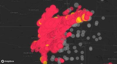 Storm warning map: Lincoln, KS