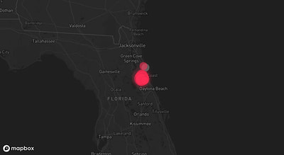 Storm warning map: Bunnell, FL