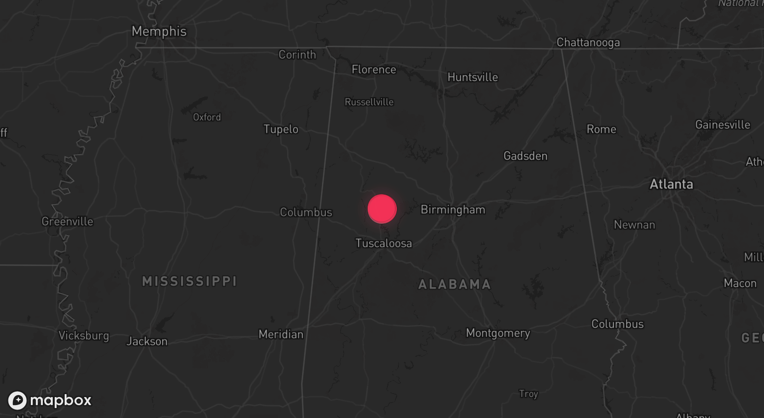 Storm warning map: Northport, AL
