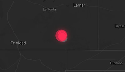 Storm warning map: Pritchett, CO