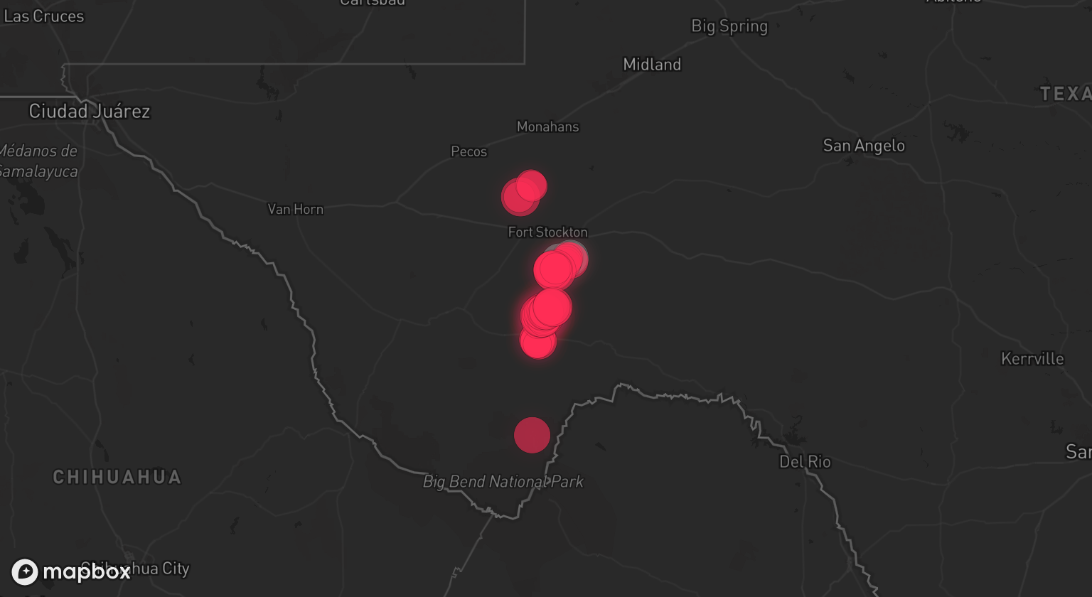 Storm warning map: Fort Stockton, TX