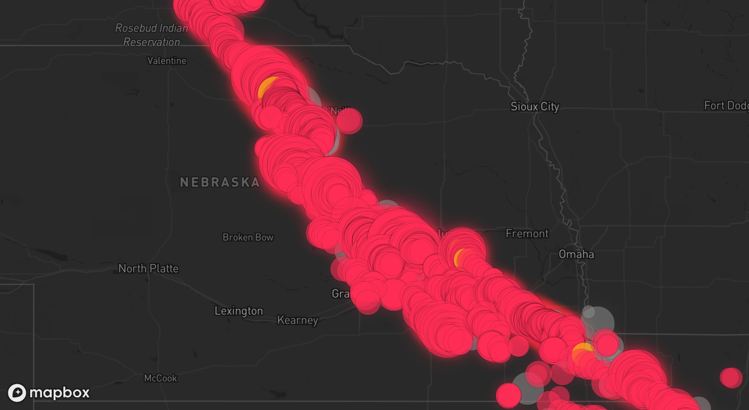 Storm warning map: Winner, SD