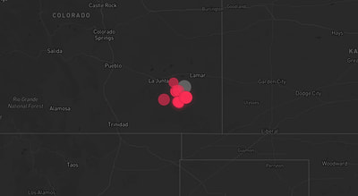 Storm warning map: Hasty, CO