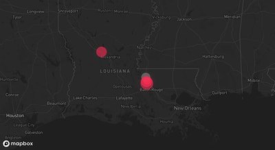Storm warning map: St. Francisville, LA