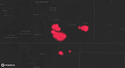Storm warning map: Trinidad, CO