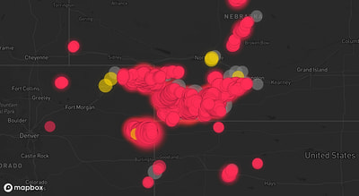Storm warning map: Quinter, KS