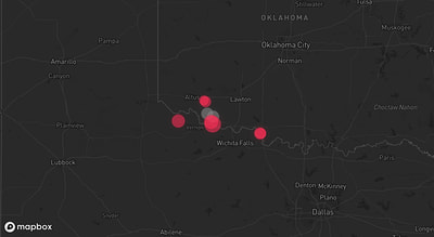 Storm warning map: Davidson, OK