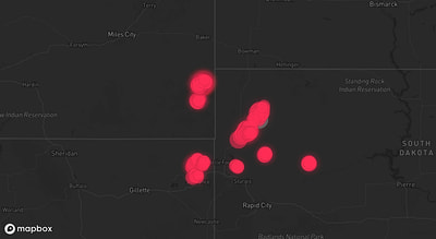 Storm warning map: Newell, SD