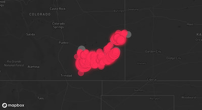 Storm warning map: La Junta, CO