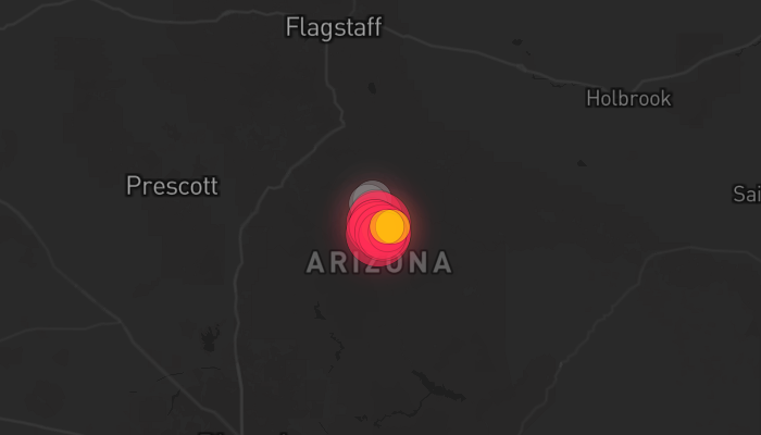 Storm warning map: Strawberry, AZ