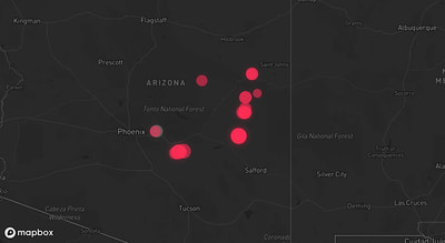Storm warning map: Superior, AZ