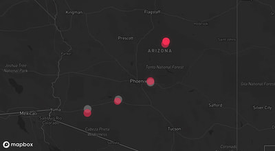 Storm warning map: Mesa, AZ