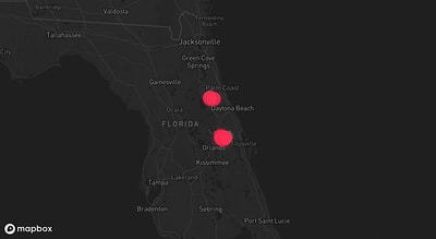 Storm warning map: Bunnell, FL