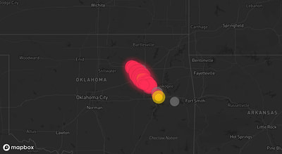Storm warning map: Tulsa, OK