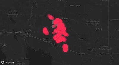 Storm warning map: Ajo, AZ