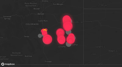 Storm warning map: Arriba, CO