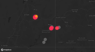 Storm warning map: Bluff, UT