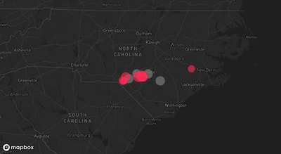 Storm warning map: Garland, NC