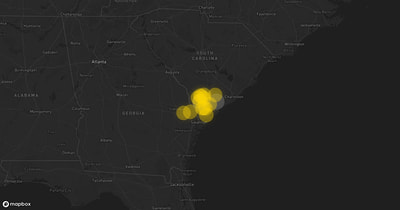 Storm warning map: Ridgeland, SC