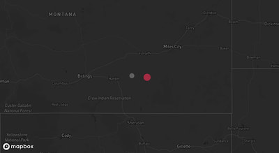 Storm warning map: Bighorn, MT
