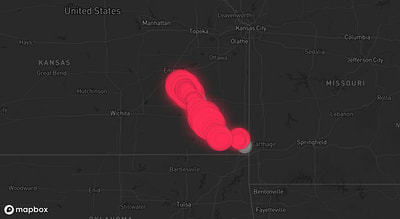 Storm warning map: Columbus, KS