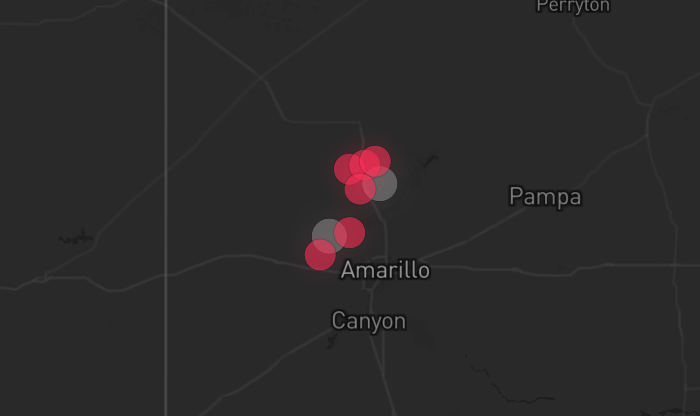 Storm warning map: Valle de Oro, TX