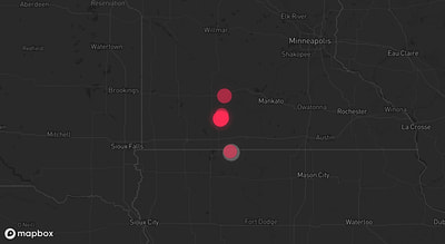 Storm warning map: Estherville, IA