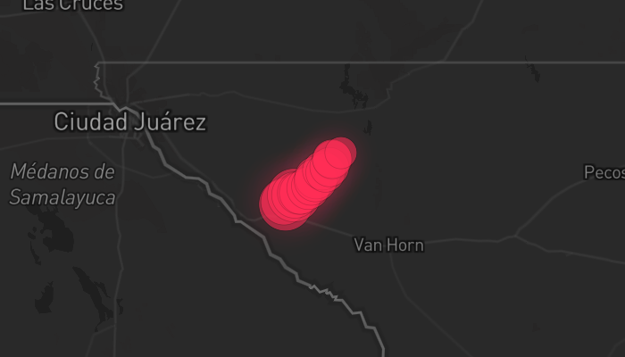 Storm warning map: Sierra Blanca, TX
