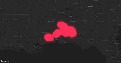 Storm warning map: Camden, AL