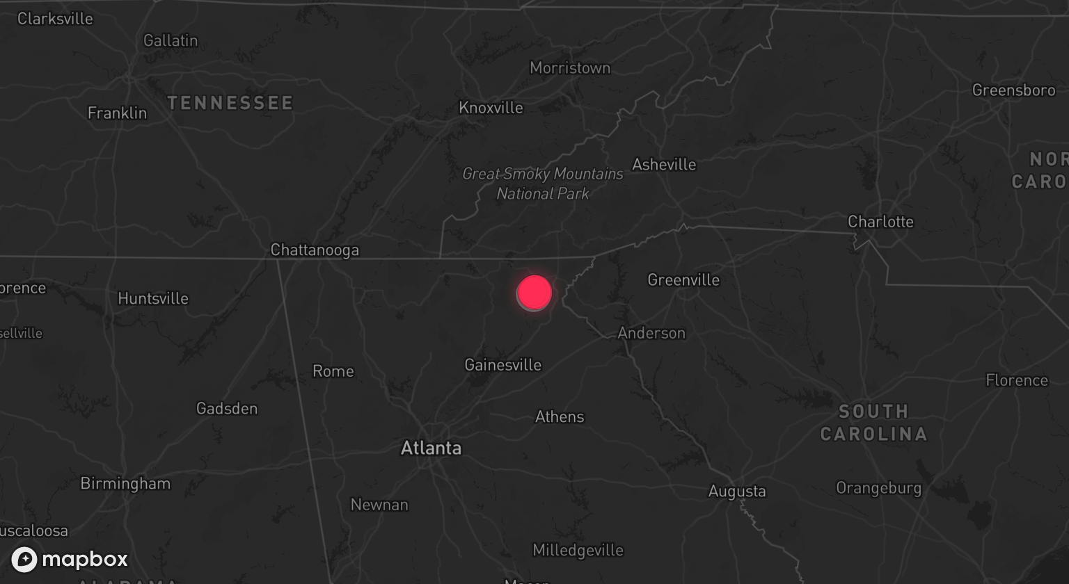 Storm warning map: Clarkesville, GA