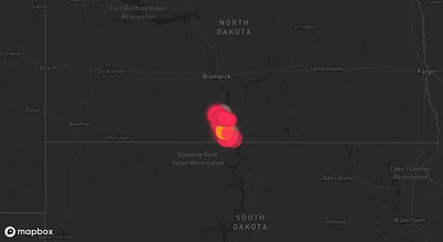Storm warning map: Linton, ND