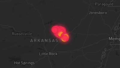 Storm warning map: Searcy, AR