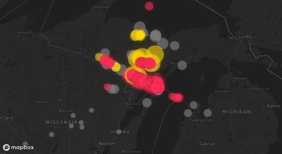 Storm warning map: Marquette, MI
