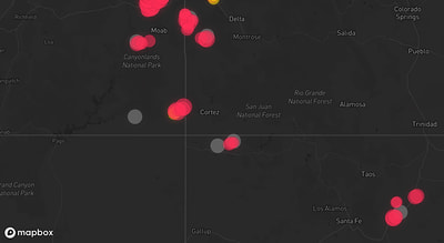 Storm warning map: Moab, UT