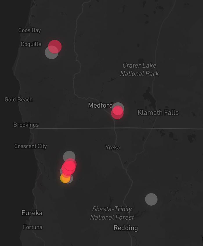 Storm warning map: Orleans, CA