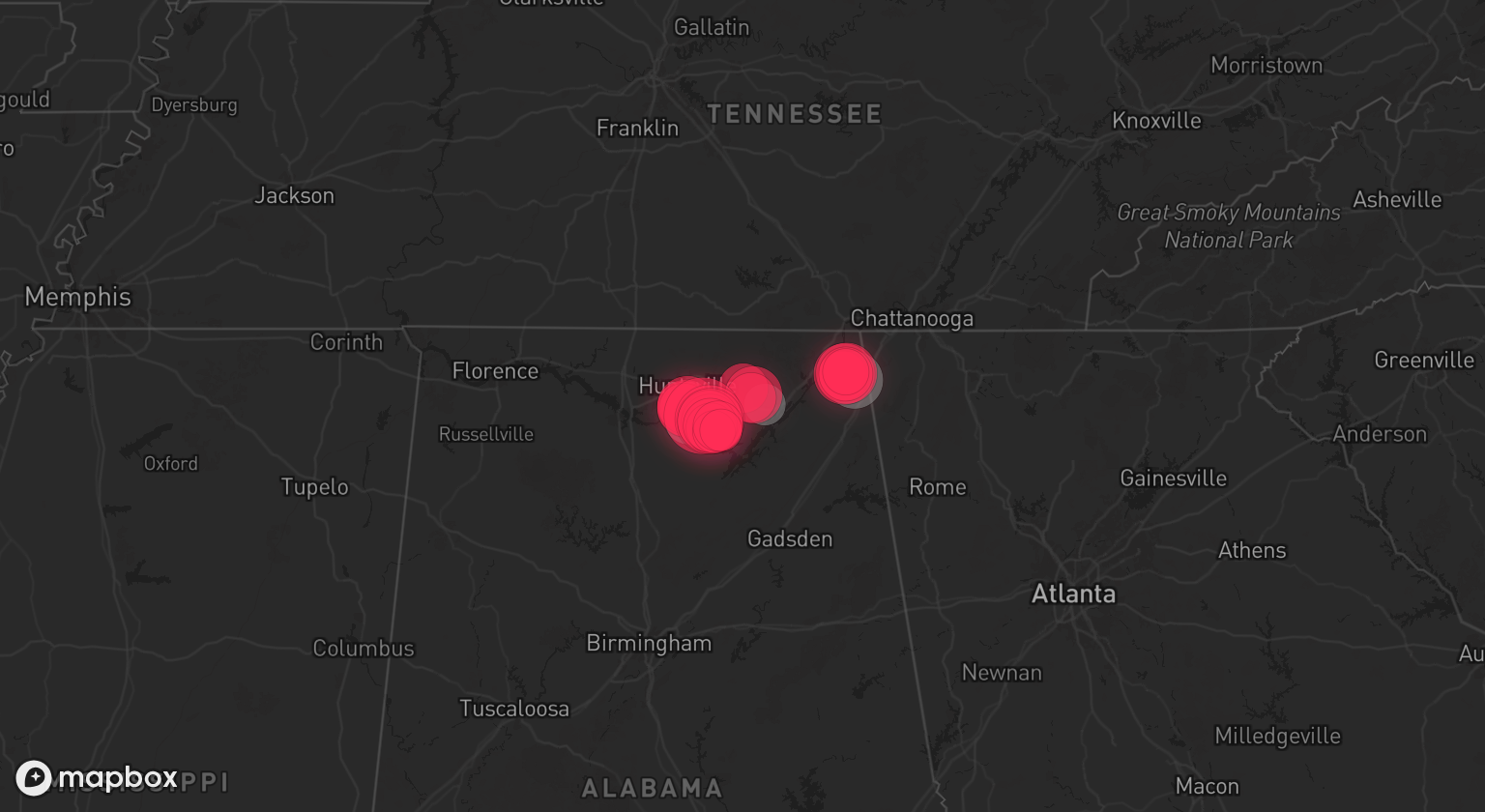 Storm warning map: Ider, AL